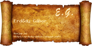 Erdődy Gábor névjegykártya